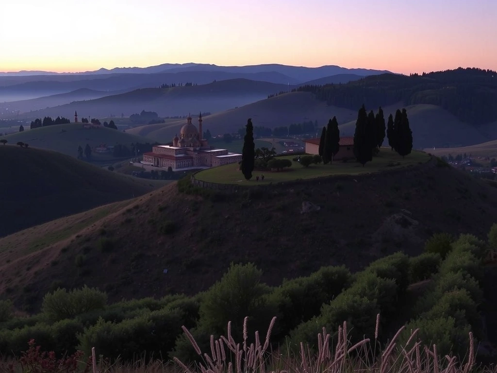 Digital rendition of Italian landscape